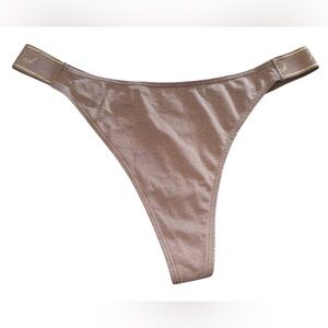 Victoria secret pink shimmer beige thong panty